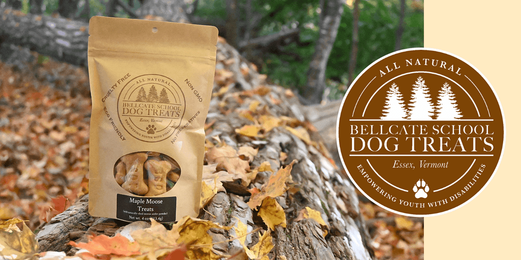 Image: A bag of Bellcate Dog Treats beside the Bellcate Logo