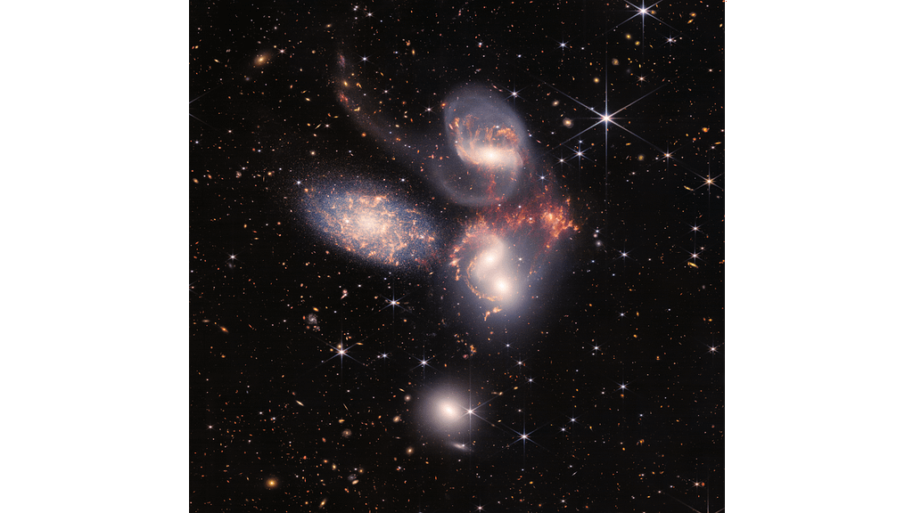 Image: Stephan's Quintet as imaged by the James Webb Space Telescope