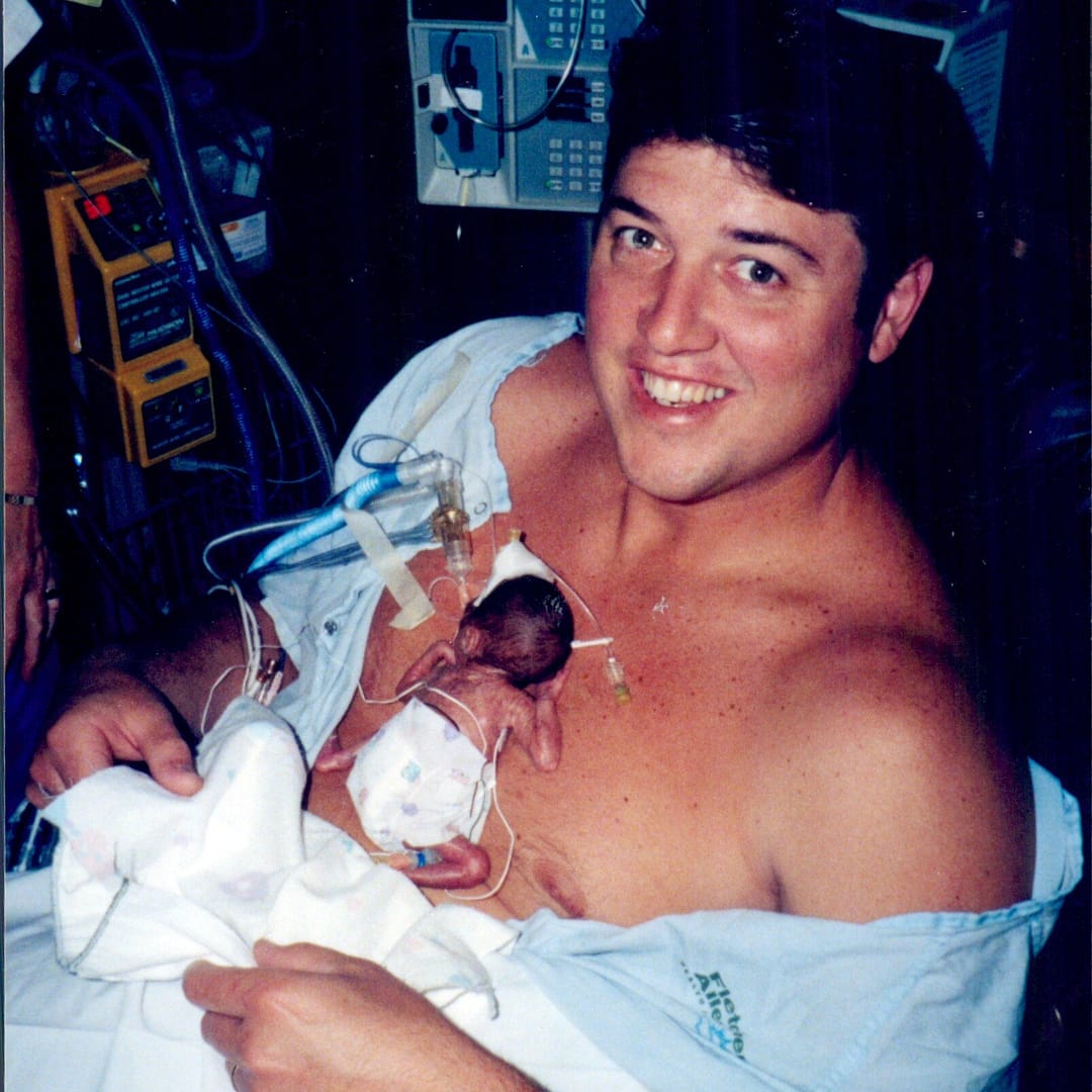 Image: Louisa on Chuck's chest