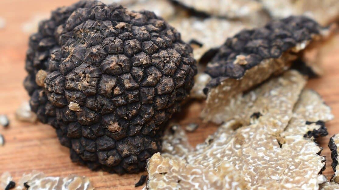 Image: Truffle with slices taken out of it