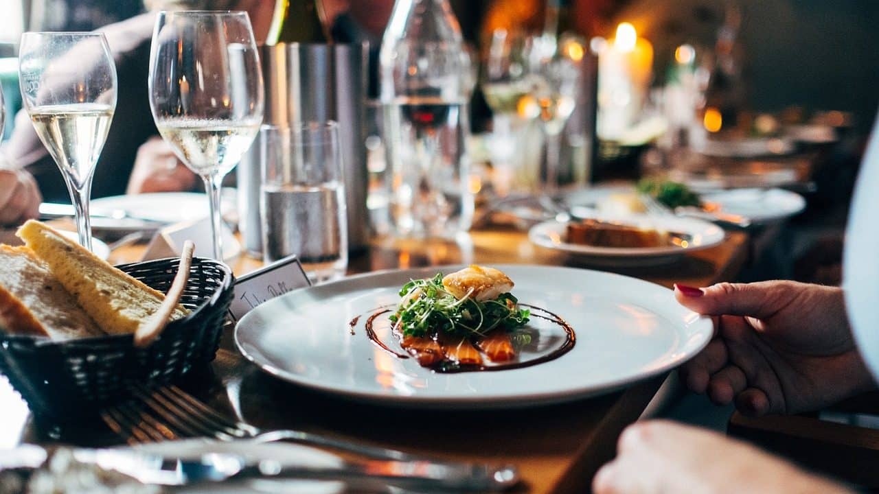 Image: person at dinner