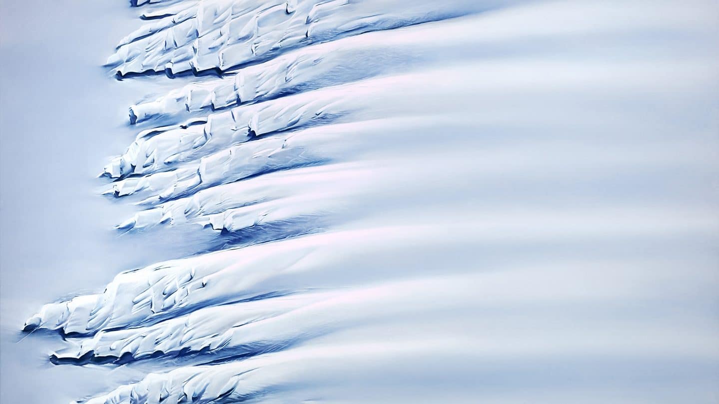 Image: Painting from Zaria Forman of the Getz Ice Shelf in Antarctica viewed from above