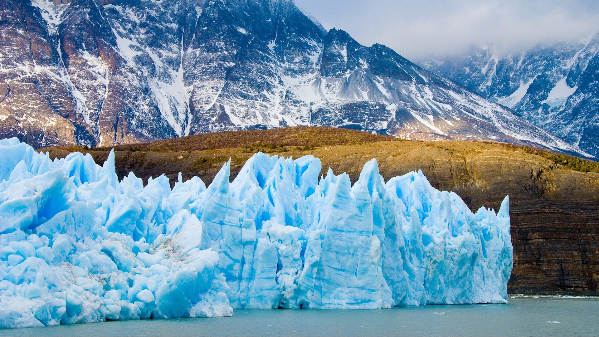 Image: Image from Patagonia of glaciers, water, planes and mountains