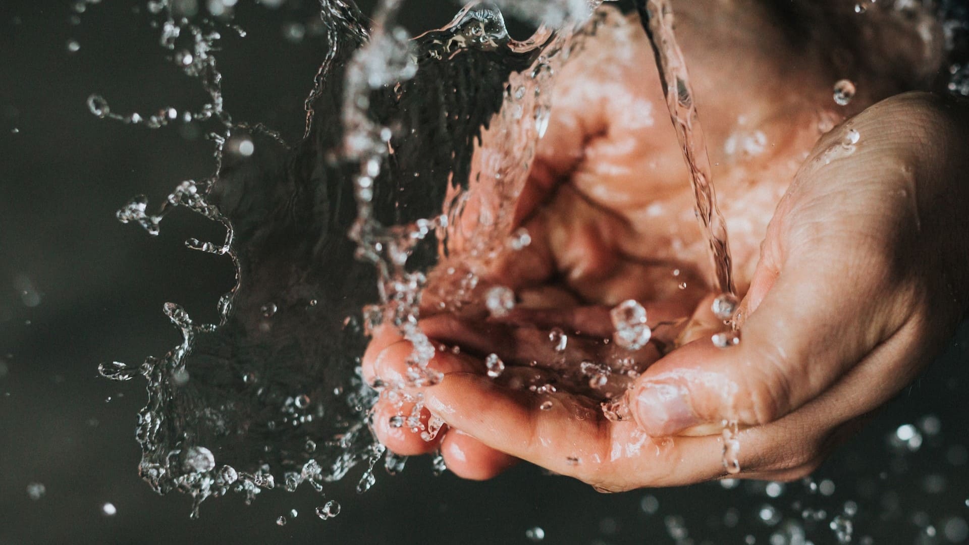Image: A person washing their hands under running water with hotel soap.