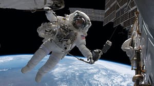 Image: Astronaut on a spacewalk outside of the international space station (ISS)