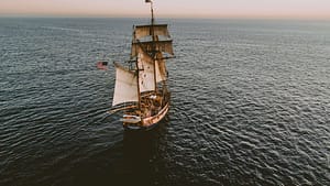 Image: A ship on open water