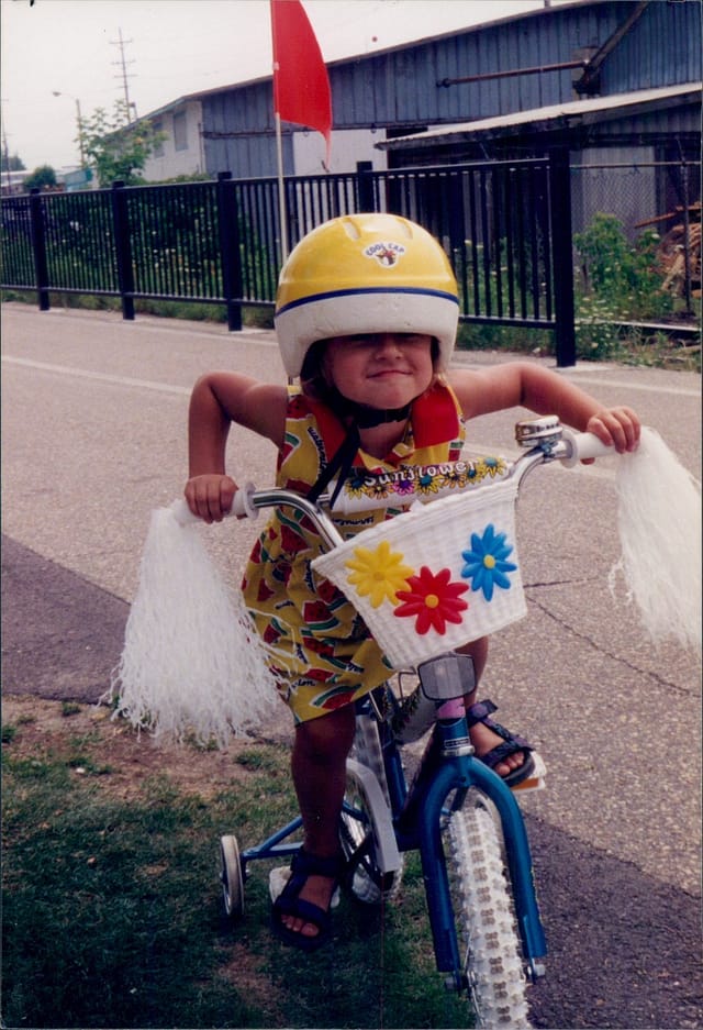 Image: Liesl, EWC's COO, on her very cool bike as a youngster