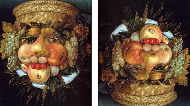 Image: Reversible Head with Basket of Fruit by Giuseppe Arcimboldo