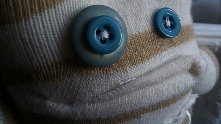 Image: Button eyes of a sock monster