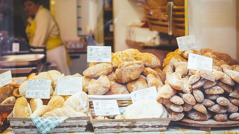 Image: Assorted bread being sold at a bakery