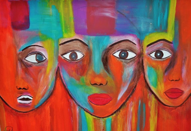Image: Painting of three black women's faces