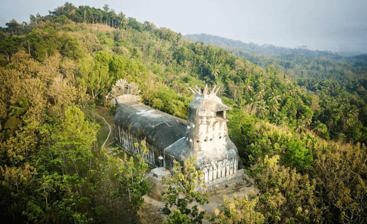 Image: Aerial photo of Gereja Ayam, AKA Chicken Church