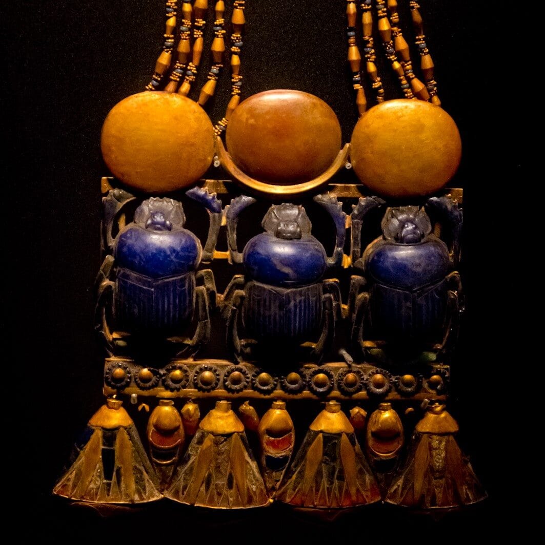 Image: Scarab beetles on jewelry from the tomb of King Tut