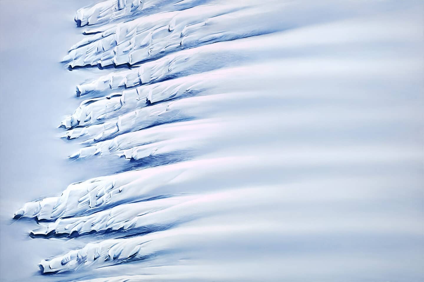 Image: Painting from Zaria Forman of the Getz Ice Shelf in Antarctica viewed from above