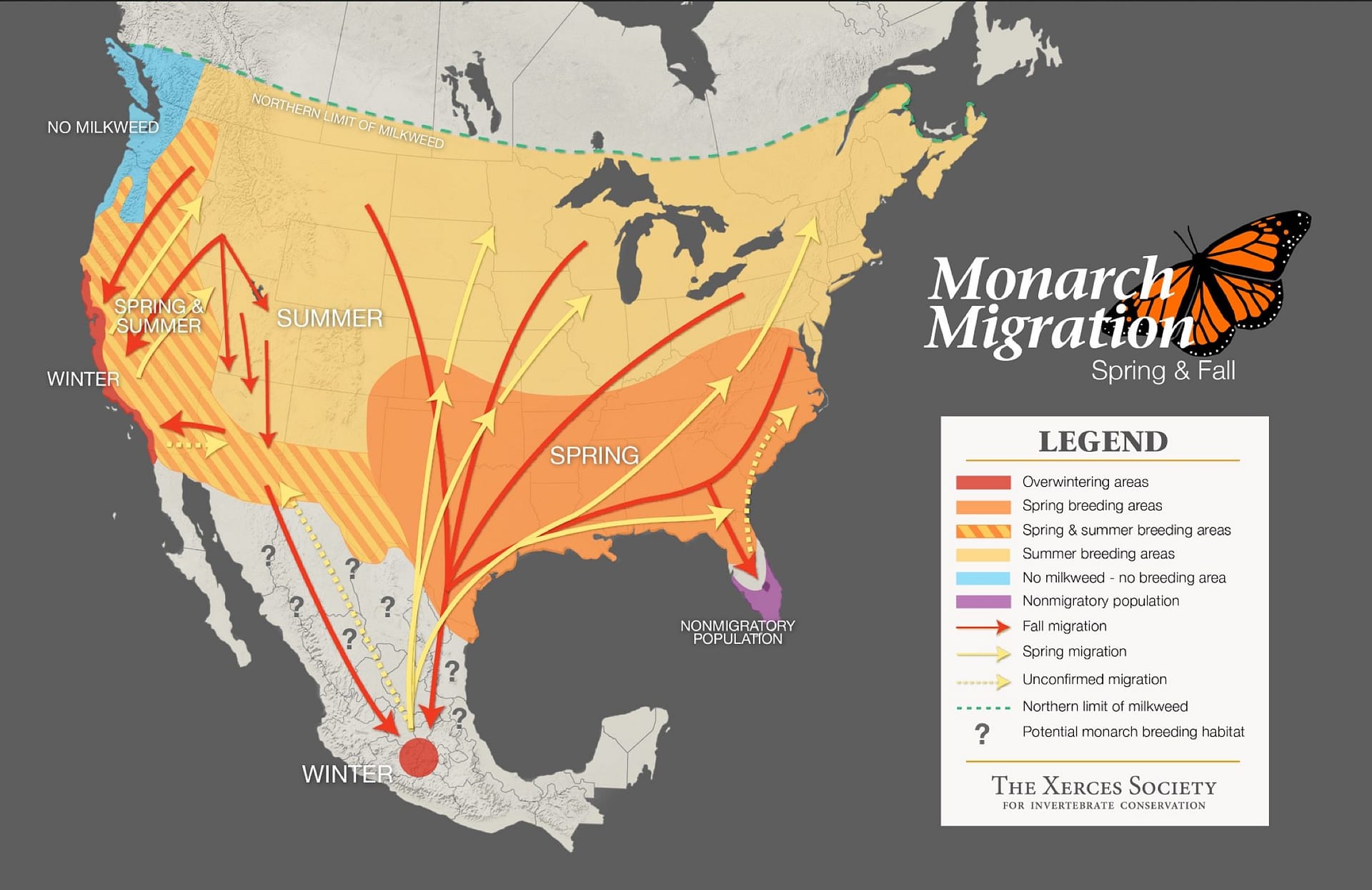 Image: Monarch Butterfly Migration Map