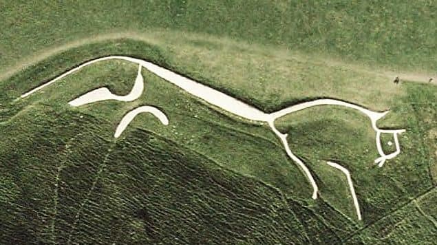 Image: Satellite photo of the Uffington White Horse