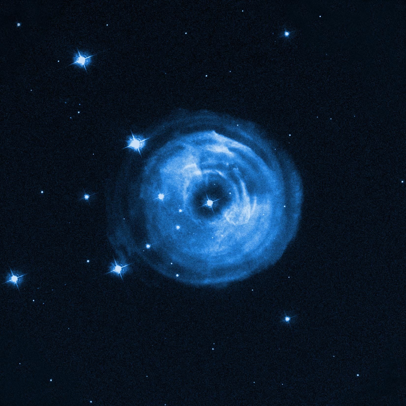 Image: Star V838 Monocerotis In 2002, a dim star suddenly became 600,000 times more luminous than our Sun, temporarily making it the brightest star in our Milky Way galaxy. This image of V838 Monocerotis captures its "light echo."