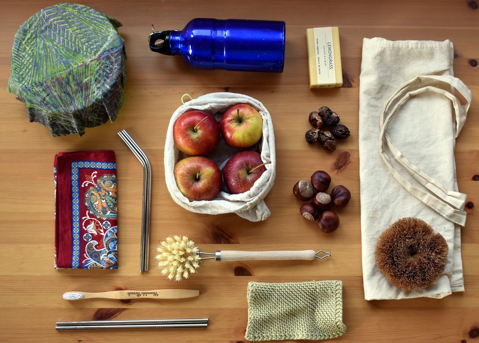 Image: reusable items to help a person live a more zero waste lifestyle