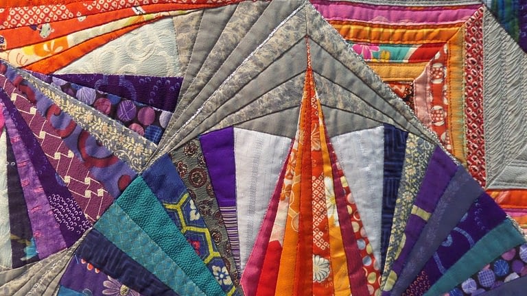 Image: details of a quilt by Keiko Ohno