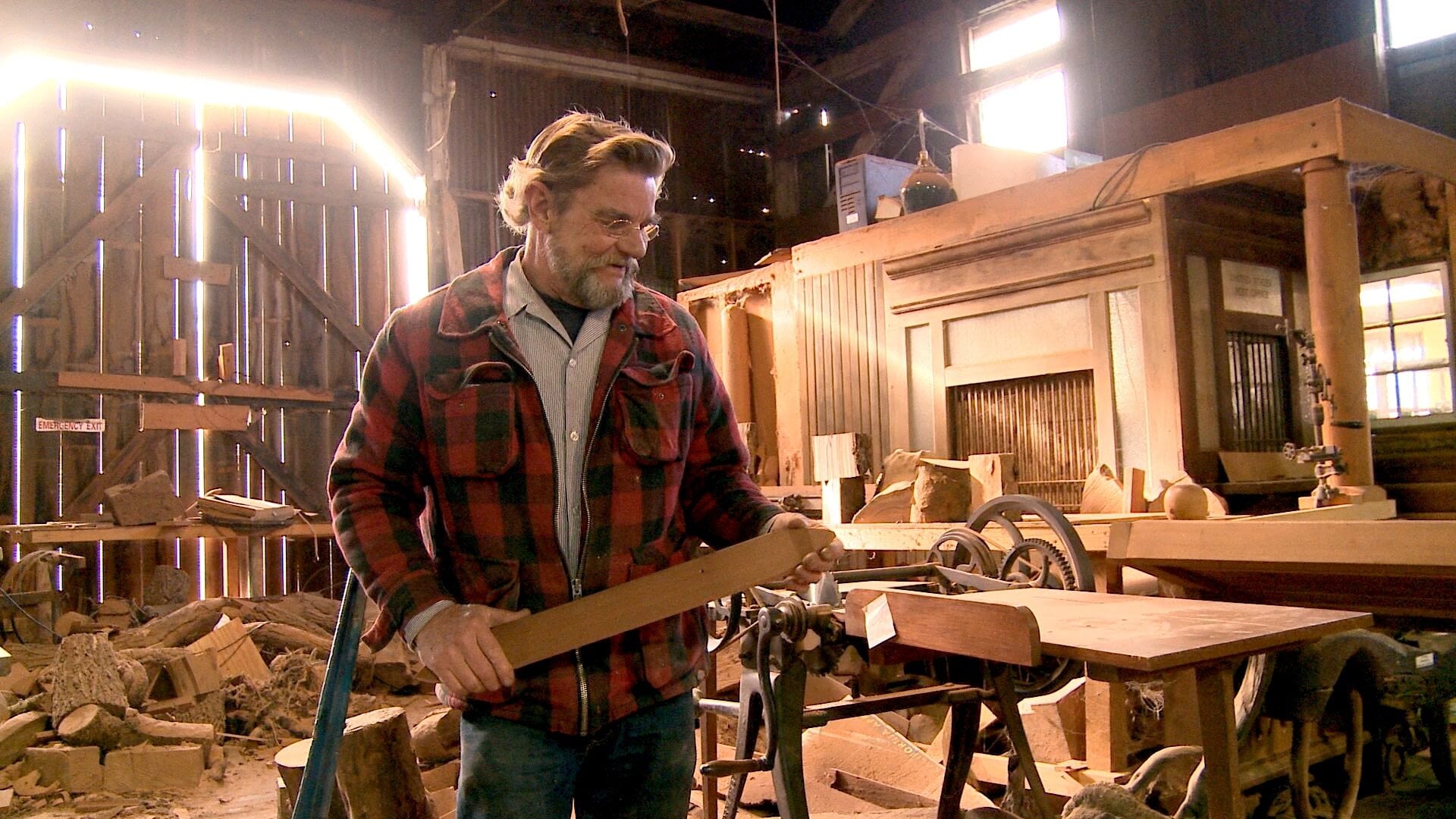 Image: Blue Ox Millworks founder Eric Hollenbeck in his wood shop