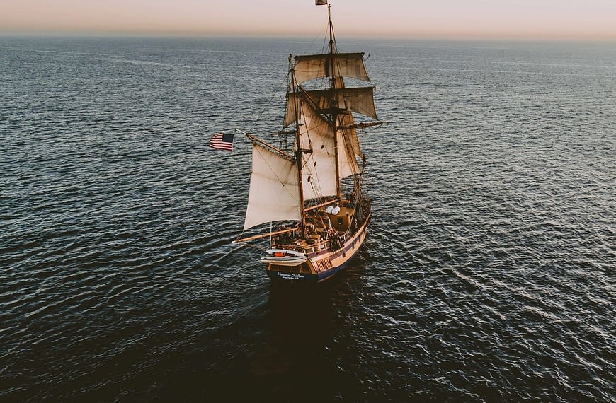 Image: A ship on open water