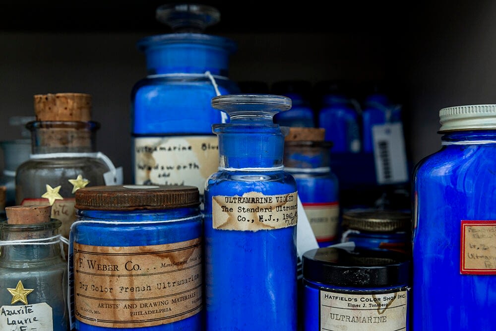 Image: Jars of Blue Pigments