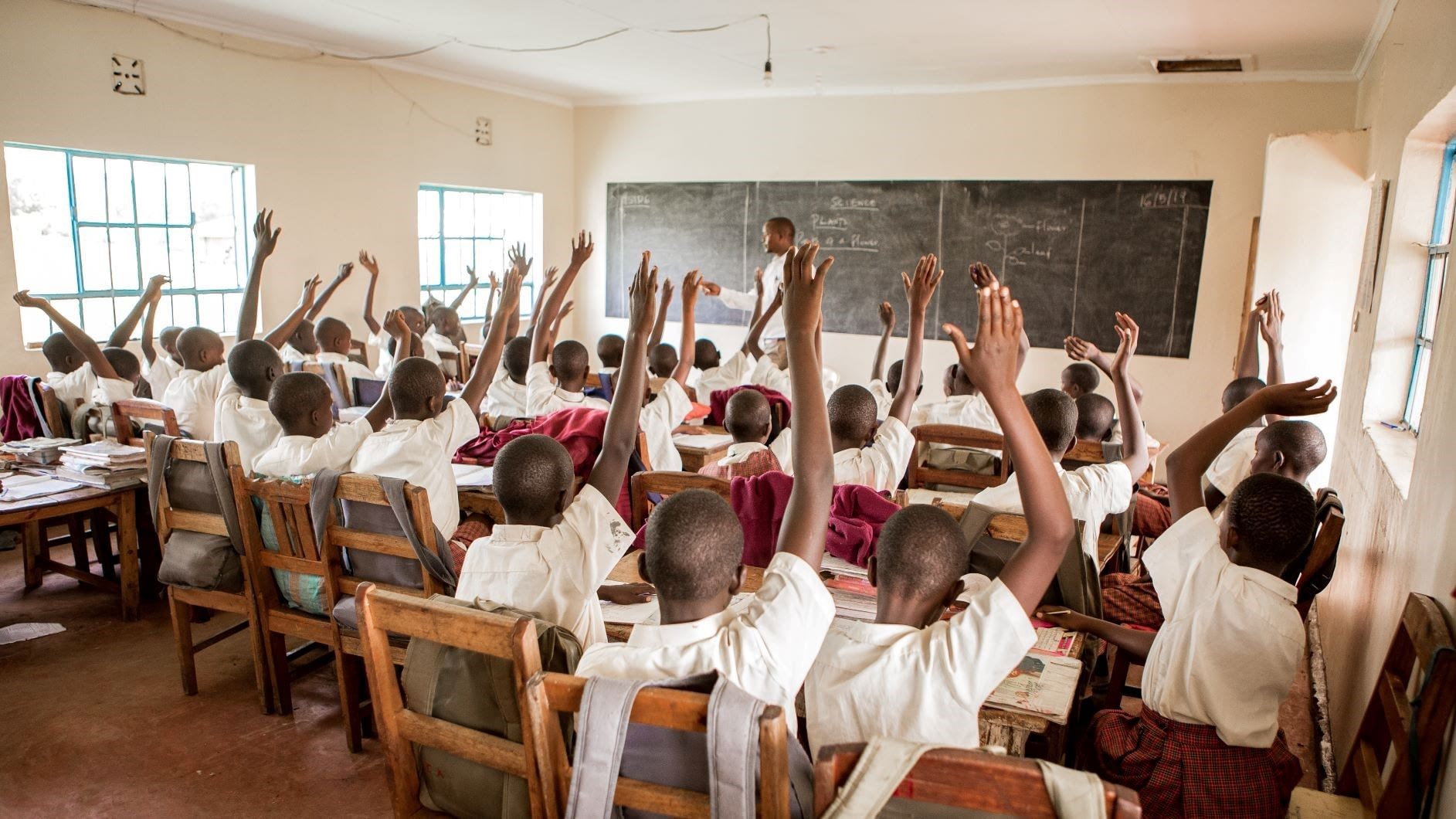 Image: Students raising hands in class! 