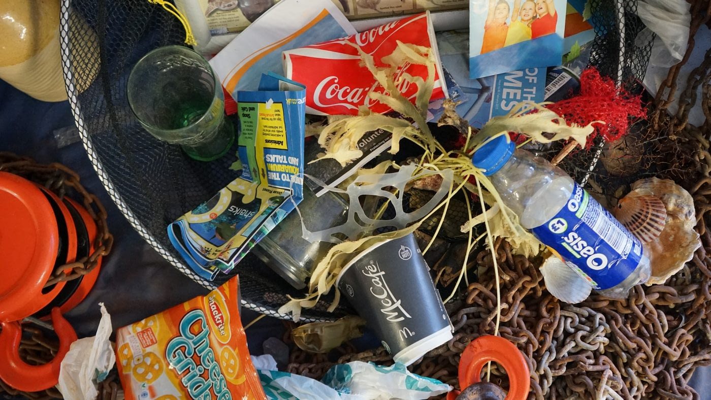 Image: Plastic waste mixed with sea garbage